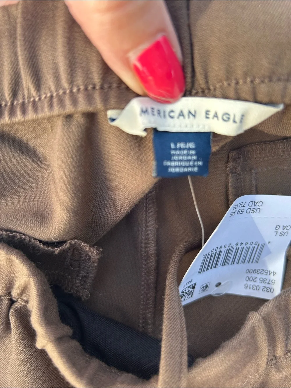 American Eagle Outfitters Brown Pull-On Pants size large NWT - Picture 4 of 12
